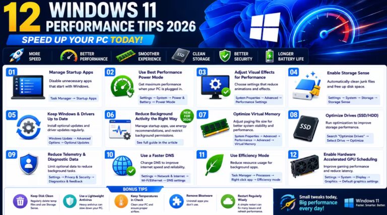 Windows 11 Performance Tips 2026: 12 Tweaks to Make Your PC Blazing Fast Right Now | Free Download