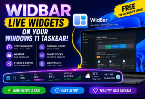 WidBar Review: Put Live Widgets on Your Windows 11 Taskbar (Free) | Free Download